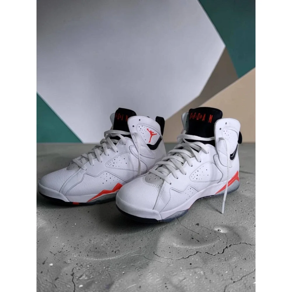 Air Jordan 7 Retro White Infrared Basketball Shoes CU9307-160 Mens 10.5
